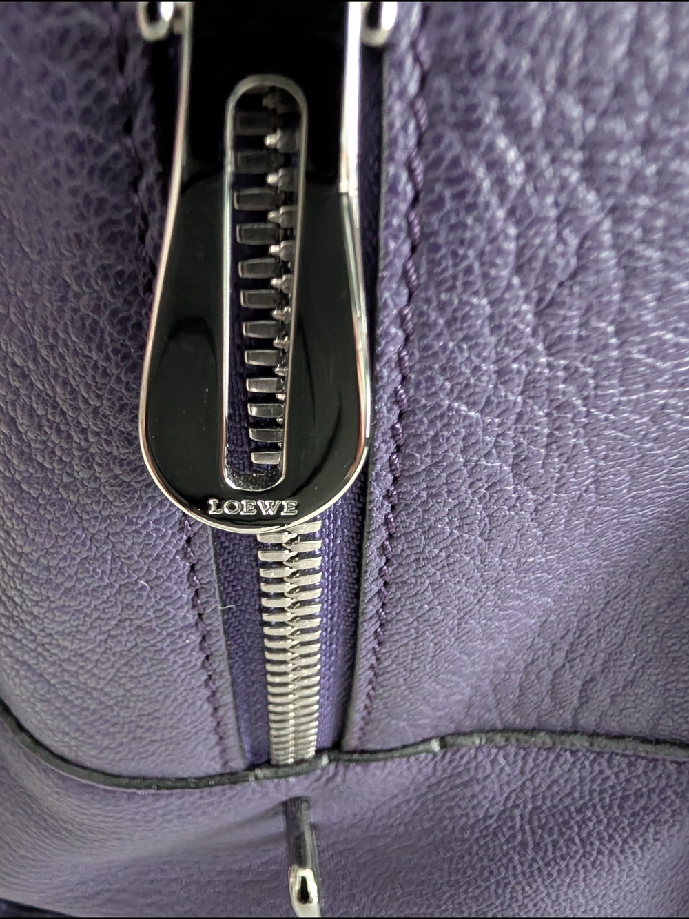 Loewe Amazona Purple Leather Top-Handle Tote - Picture 6 of 9